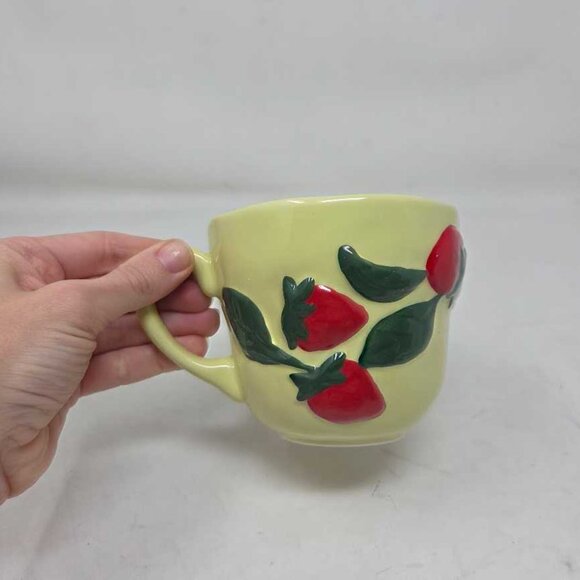New Anthropologie Foster Icon strawberry stonewear mug - Picture 7 of 8